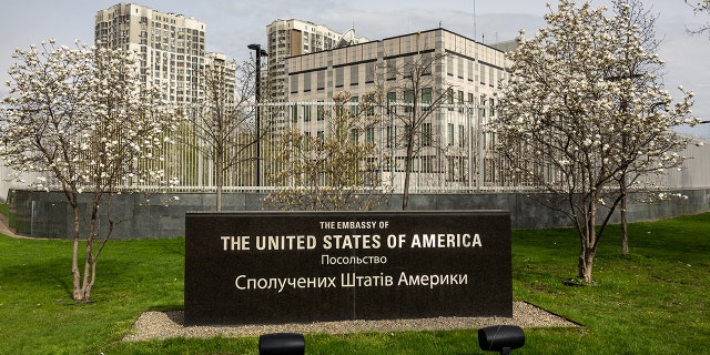 The U.S. Embassy in Kyiv, Ukraine, on April 25.