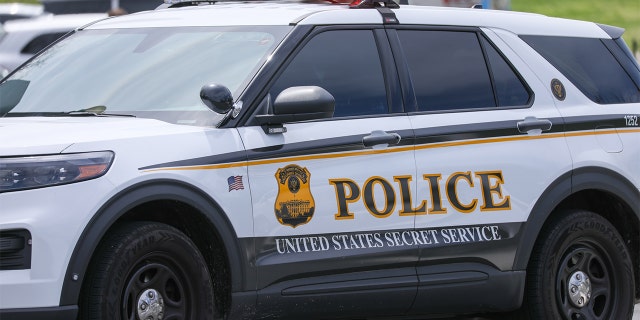 A U.S. Secret Service car parked in front of the White House, April 21, 2022.