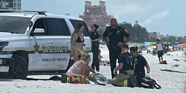 A Florida sheriff's deputy ran over a woman who was sunbathing on St. Pete Beach in Florida, according to officials.