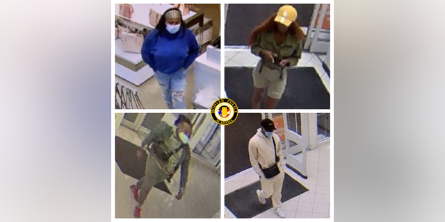 Police in Alabama are looking for four suspects who they allege stole $12,000 worth of handbags from Belk.