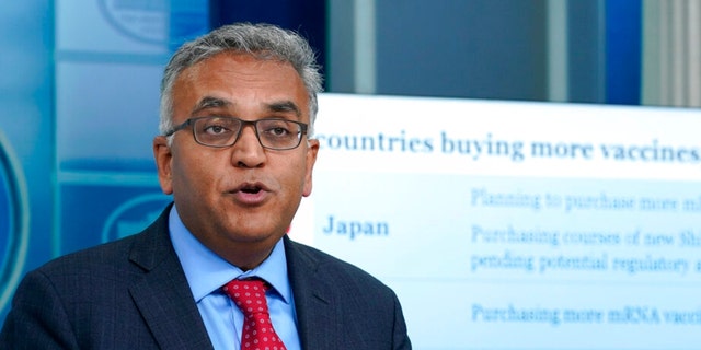 White House COVID-19 Response Coordinator Dr. Ashish Jha speaks during the daily briefing at the White House in Washington, Tuesday, April 26, 2022. 