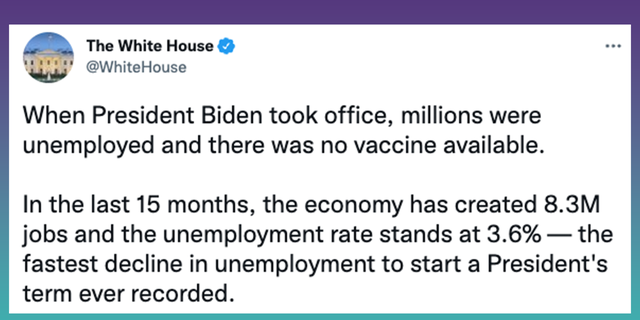 White House tweet claims there was 