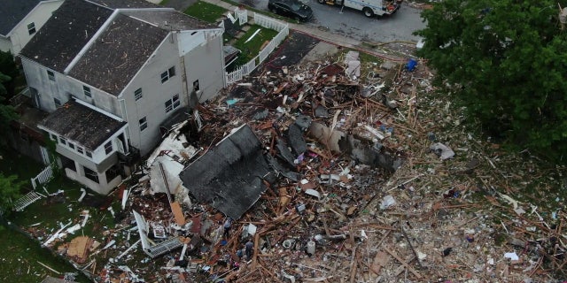 The explosion leveled the home.