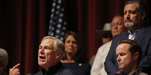 Texas Governor Greg Abbott speaks during a news conference in Uvalde, Texas, Wednesday, May 25, 2022. 