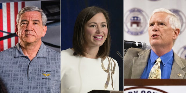 Alabama Senate candidates Mike Durant (L), Katie Britt (M), Mo Brooks (R)