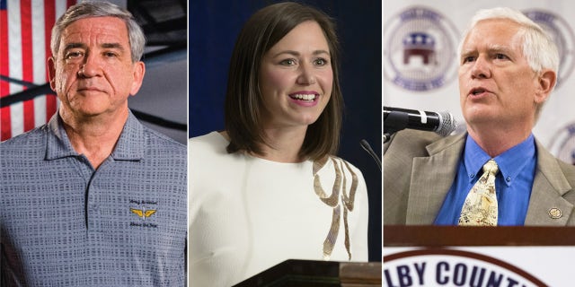 Alabama Senate candidates Mike Durant (L), Katie Britt (M), Mo Brooks (R)