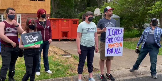 Protesters picket near Justice Samuel Alito's home
