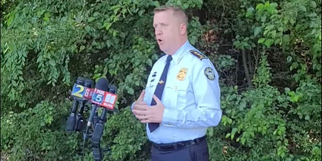 Atlanta police Assistant Chief Darin Schierbaum addresses media on Key Road.