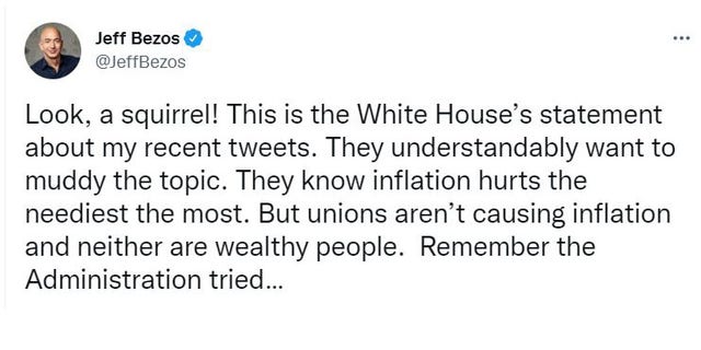 Jeff Bezos responds to a White House statement.