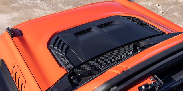 The Bronco Raptor's hood features extra ducts for improved powertrain cooling.