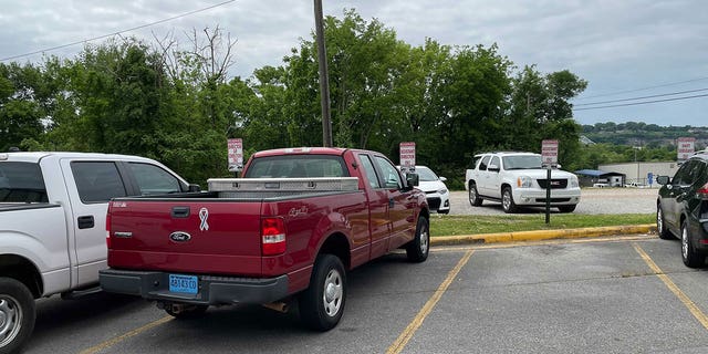 Photo shows the empty parking space presumably reserved for Vicky White, the high-ranking jail employee who fled with Casey White on April 29. 