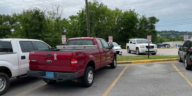 Photo shows the empty parking space presumably reserved for Vicky White, the high-ranking jail employee who fled with Casey White on April 29. 