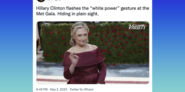 Conservative commentator Ian Miles Cheong mocks Hillary Clinton's appearance at the Met Gala.