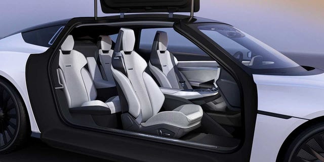 The gullwing coupe has four seats.