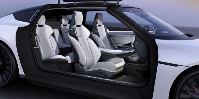 The gullwing coupe has four seats.