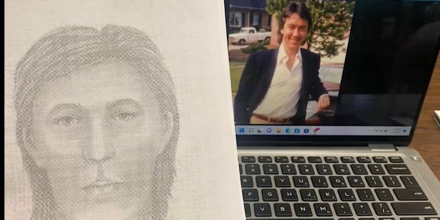 Forensic sketch of Marion County John Doe (left) compared to a missing person file photo of Donald Boardman (right).