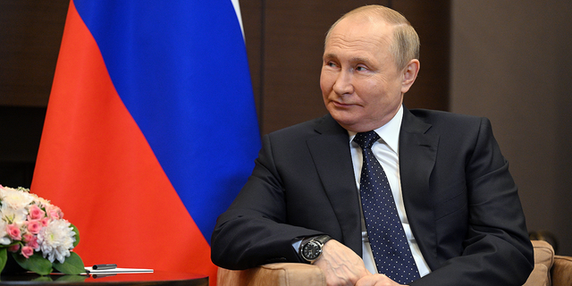 Russian President Vladimir Putin listens to Belarusian President Alexander Lukashenko during their meeting at the Bocharov Ruchei residence in the Black Sea resort of Sochi, Russia, on Monday, May 23.