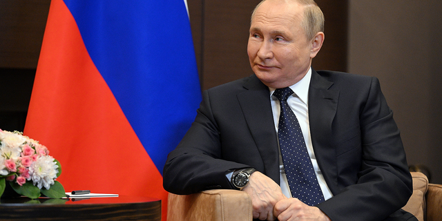 Russian President Vladimir Putin listens to Belarusian President Alexander Lukashenko during their meeting at the Bocharov Ruchei residence in the Black Sea resort of Sochi, Russia, on Monday, May 23.