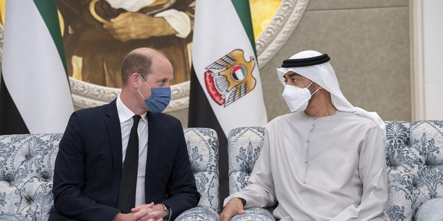 Prince William conveyed his condolences to UAE's new President Mohammed bin Zayed Al Nahyan over the death of President Sheikh Khalifa bin Zayed Al Nahyan, in Abu Dhabi, UAE on May 16, 2022.