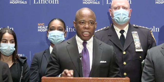 MAY 11, 2022: Mayor Eric Adams holds overnight press conference regarding the shooting of 32-year-old police officer Dennis Vargas.