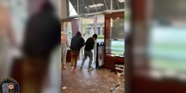 Smash and grab robbers targeted an eyeglass store in Alexandria, Virginia, in April.