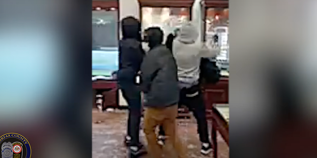 Smash and grab robbers targeted an eyeglass store in Alexandria, Virginia, in April.