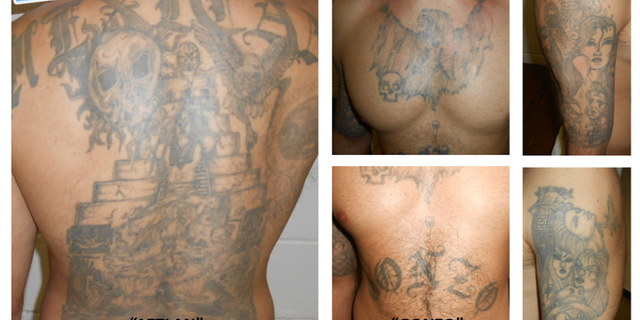 Gonzalo Lopez is heavily tattooed and his ink includes "Aztlan" across his lower back and the word "Gonzo" on his stomach. 