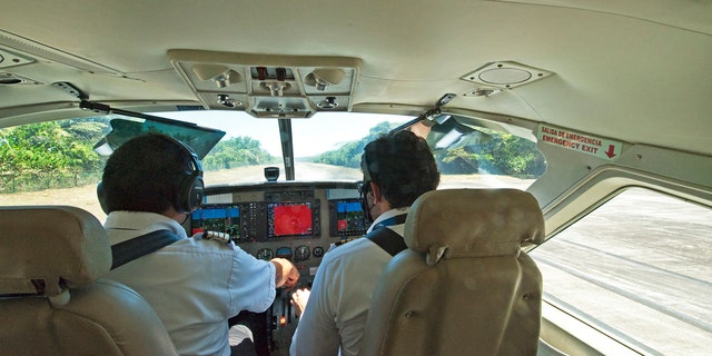 The cockpit of a Cessna Caravan. 