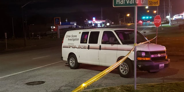 An Independence, Missouri, police vehicle at an incident in which a child was shot in November 2020.