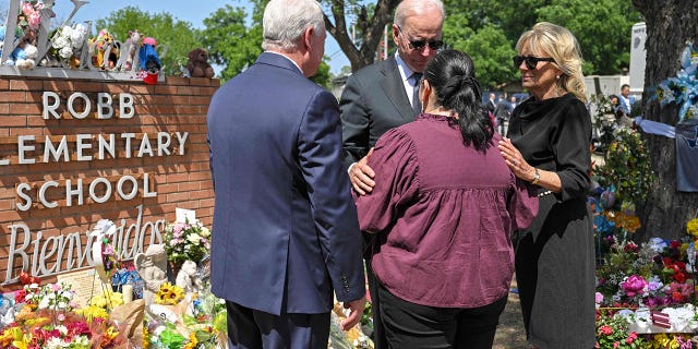 President Biden and first lady Jill Biden at Robb Elementary School in Uvalde, Texas, May 29.