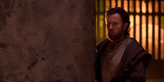 This image released by Disney+ shows Ewan McGregor in a scene from the series "Obi-Wan Kenobi,"premiere May 27.