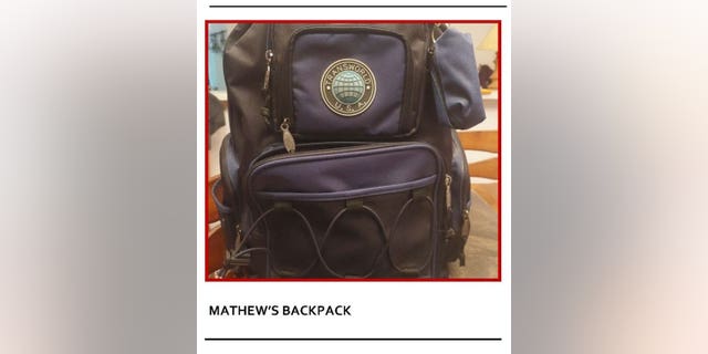Tolleson police released an image of Matthew Dubose's backpack. 