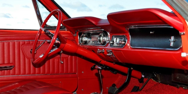 The Mustang has been fully restored.