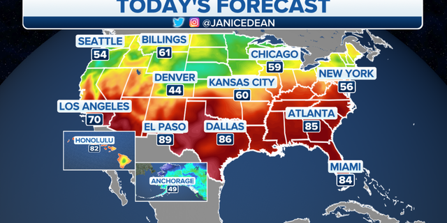 The national forecast for Monday, May 2.