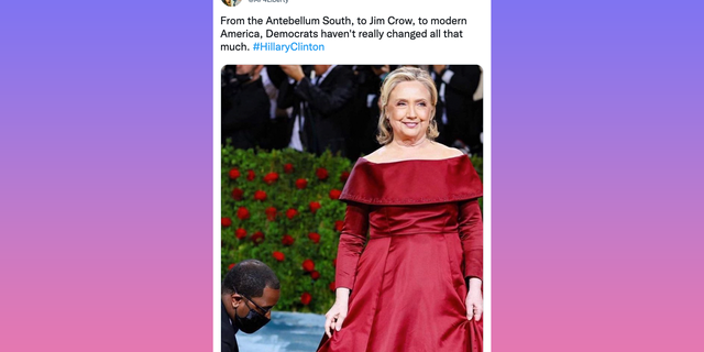 Conservative radio host Austin Petersen mocks Hillary Clinton's Met Gala appearance.