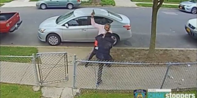 The unidentified suspect approached the victim from behind around 9:30 a.m. on Friday on 89th Avenue in Queens, authorities said.