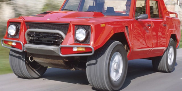 The Lamborghini LM002 is powered by a V12 shared with the Countach. 