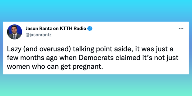 Seattle radio host Jason Rantz reminded Governor Newsom that the left currently believes men can get pregnant.