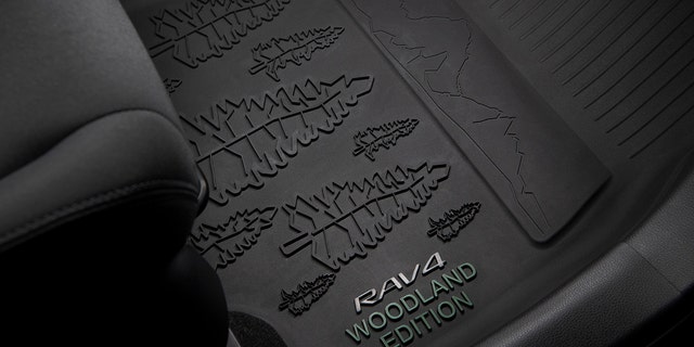 All-weather floor mats are included in the Rav4 Hybrid Woodland Edition package.