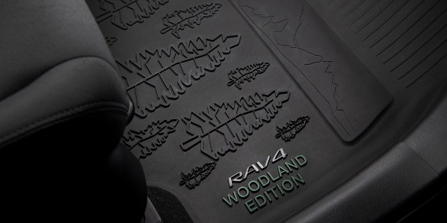 All-weather floor mats are included in the Rav4 Hybrid Woodland Edition package.
