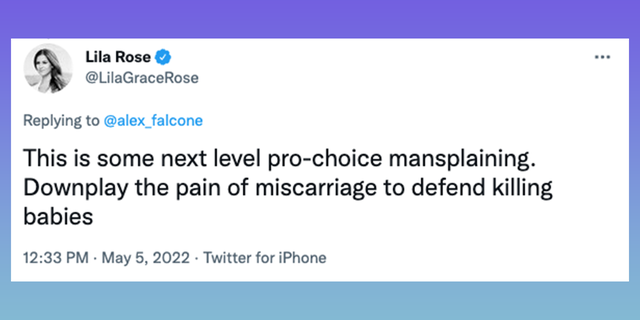 Lila Rose responds to a tweet from a comedian who she says downplayed the pain of miscarriages.