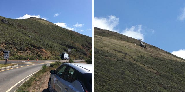 Photos of plane that crashed above Conzelman Road on Friday (5/6).