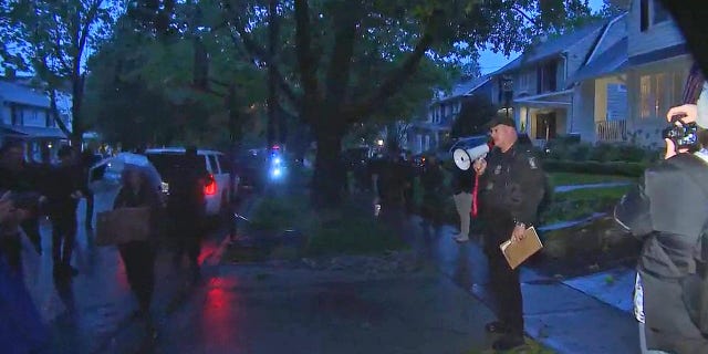 Protestors gather outside Supreme Court justices' homes.