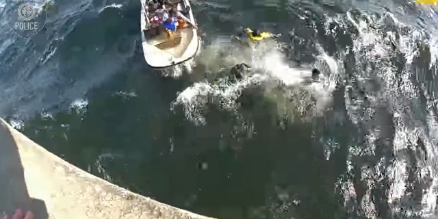 The two men and child were forced into the cold, choppy waters of Lake Washington after strong winds and waves carried them away from a dock.