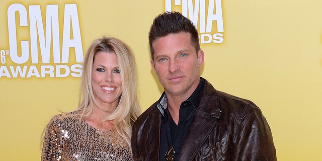 Sheree Gustin and Steve Burton attend the 46th annual CMA Awards at the Bridgestone Arena on Nov. 1, 2012, in Nashville, Tennessee.
