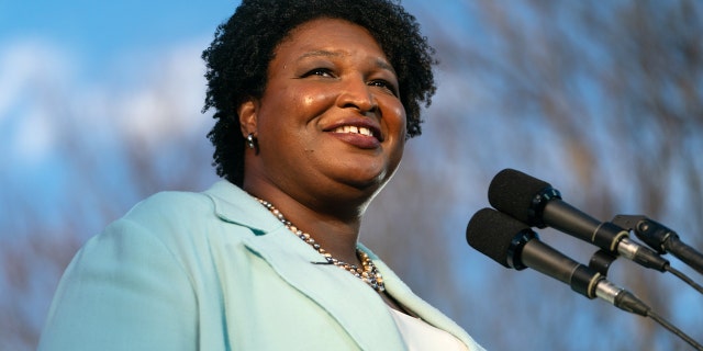 Stacey Abrams, Democratic gubernatorial candidate for Georgia, during a 'One Georgia Tour' campaign event in Atlanta, Georgia, U.S., on Monday, March 14, 2022. Abrams showed herself to be the unchallenged leader of her party in Georgia as candidate qualifying for the 2022 elections closed Friday, drawing no primary challengers in her bid for governor, the Associated Press reported. 