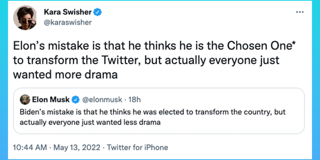 Авторът на мнения от NYT критикува Мъск за това, че е ударил Байдън в Twitter.