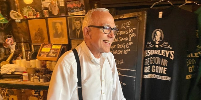 Longtime barkeep Steven "Pepe" Zwaryczuk says McSorley's visitors are "really touched" upon learning the story of the soldiers who lost their lives in WWI — and who are remembered by wishbones hanging over the bar. 