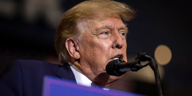 Former President Donald Trump speaks at a rally on May 28, 2022 in Casper, Wyoming.  (Photo by Chet Strange/Getty Images)