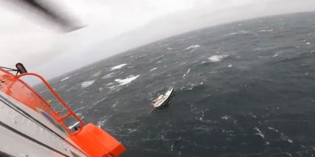 U.S. Coast Guard Air Station Cape Cod's MH-60T Jayhawk helicopter crew rescued four injured sailors from a disabled vessel south of the Long Island Sound on Sunday.